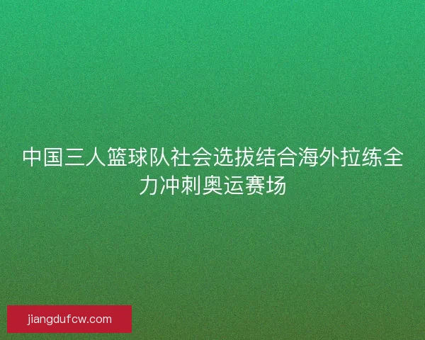 中国三人篮球队社会选拔结合海外拉练全力冲刺奥运赛场