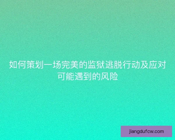 如何策划一场完美的监狱逃脱行动及应对可能遇到的风险